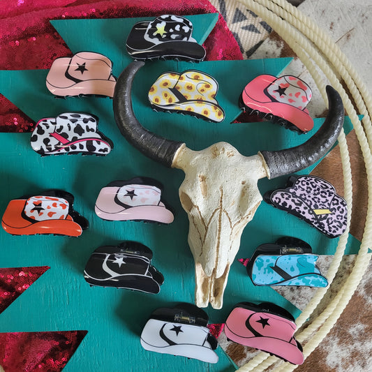 Western Hat Claw Clip