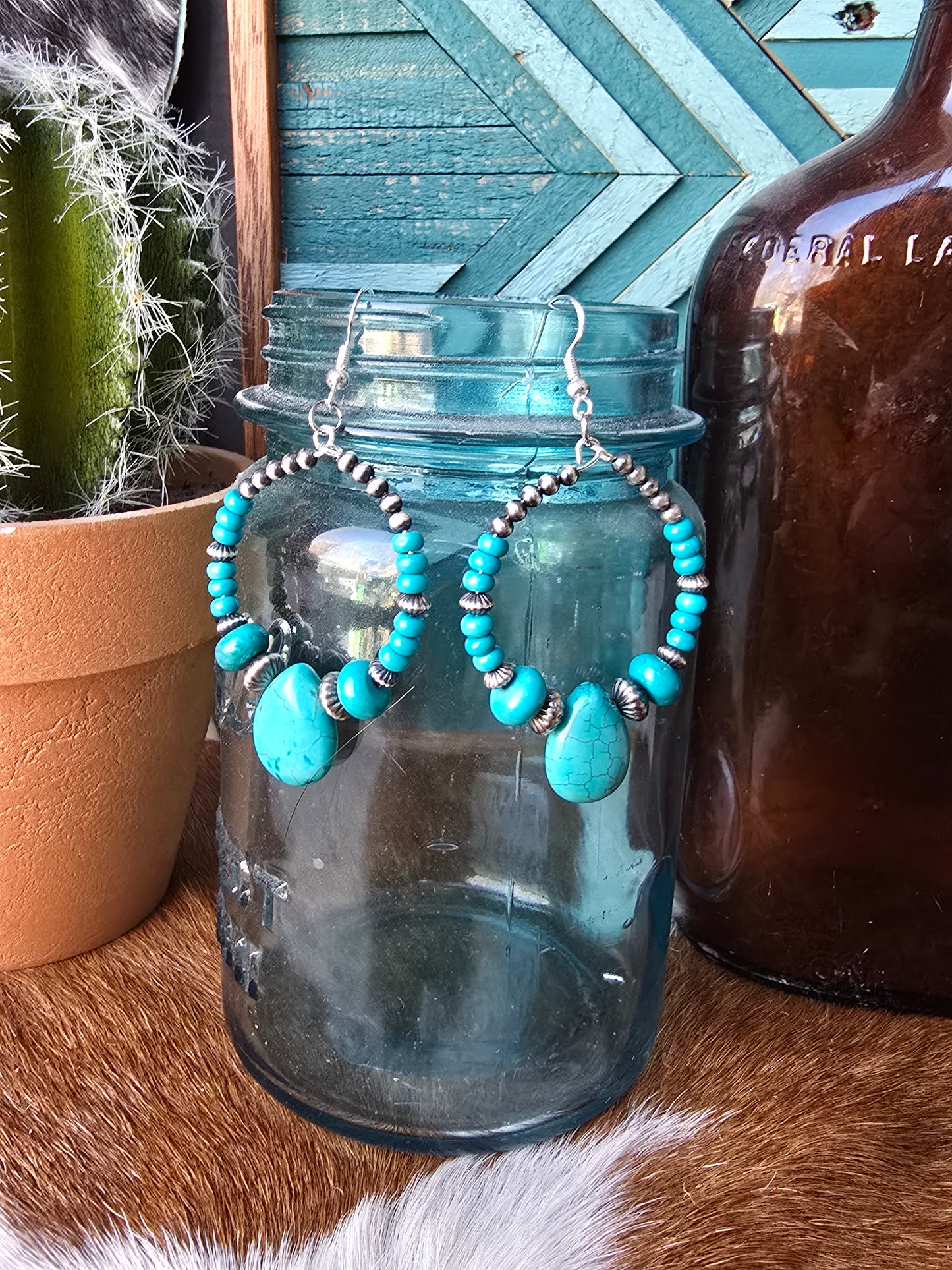 Turquoise Canyon Hoop Earrings