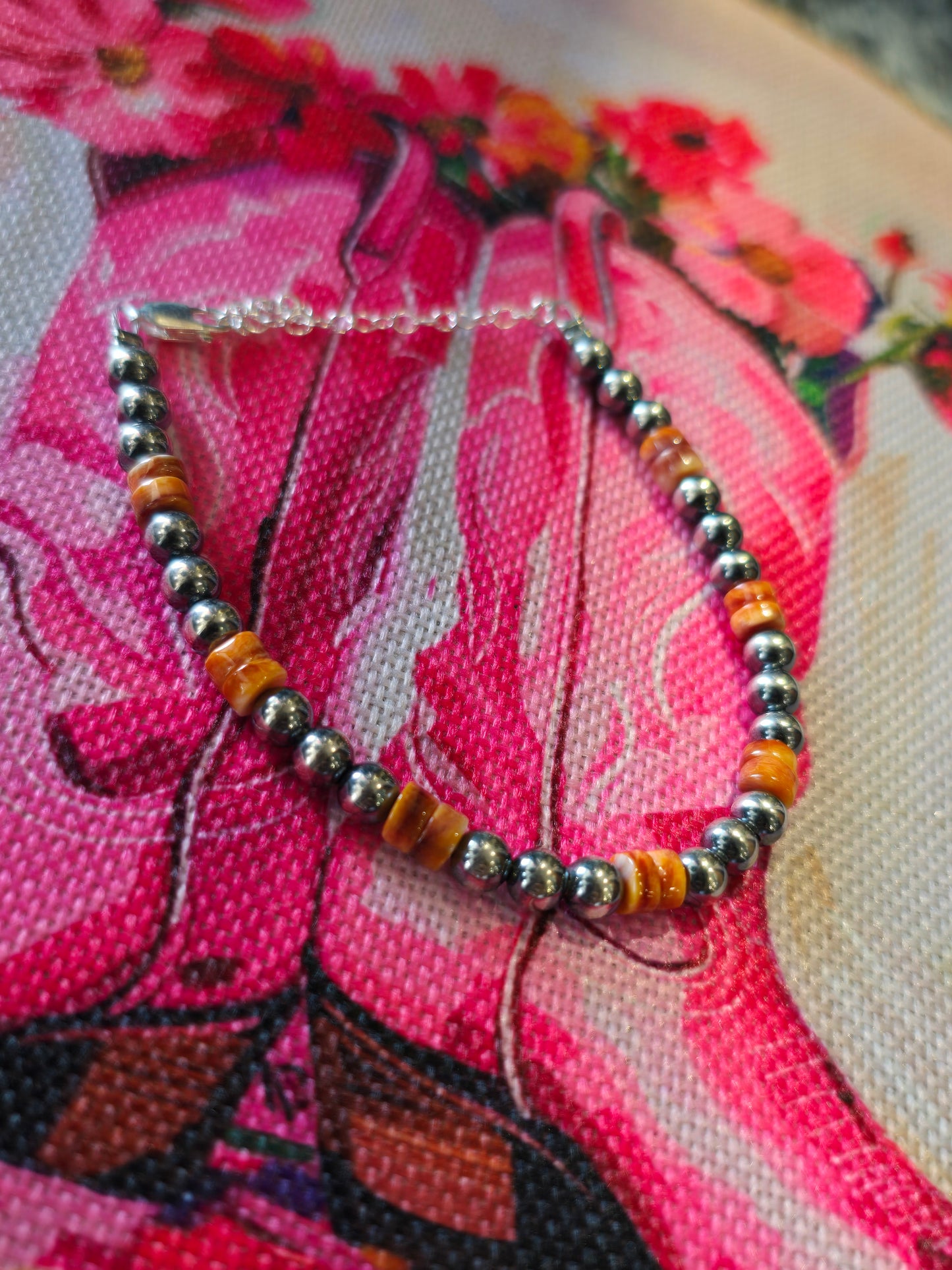Spiny Heishi & Pearl Bracelet