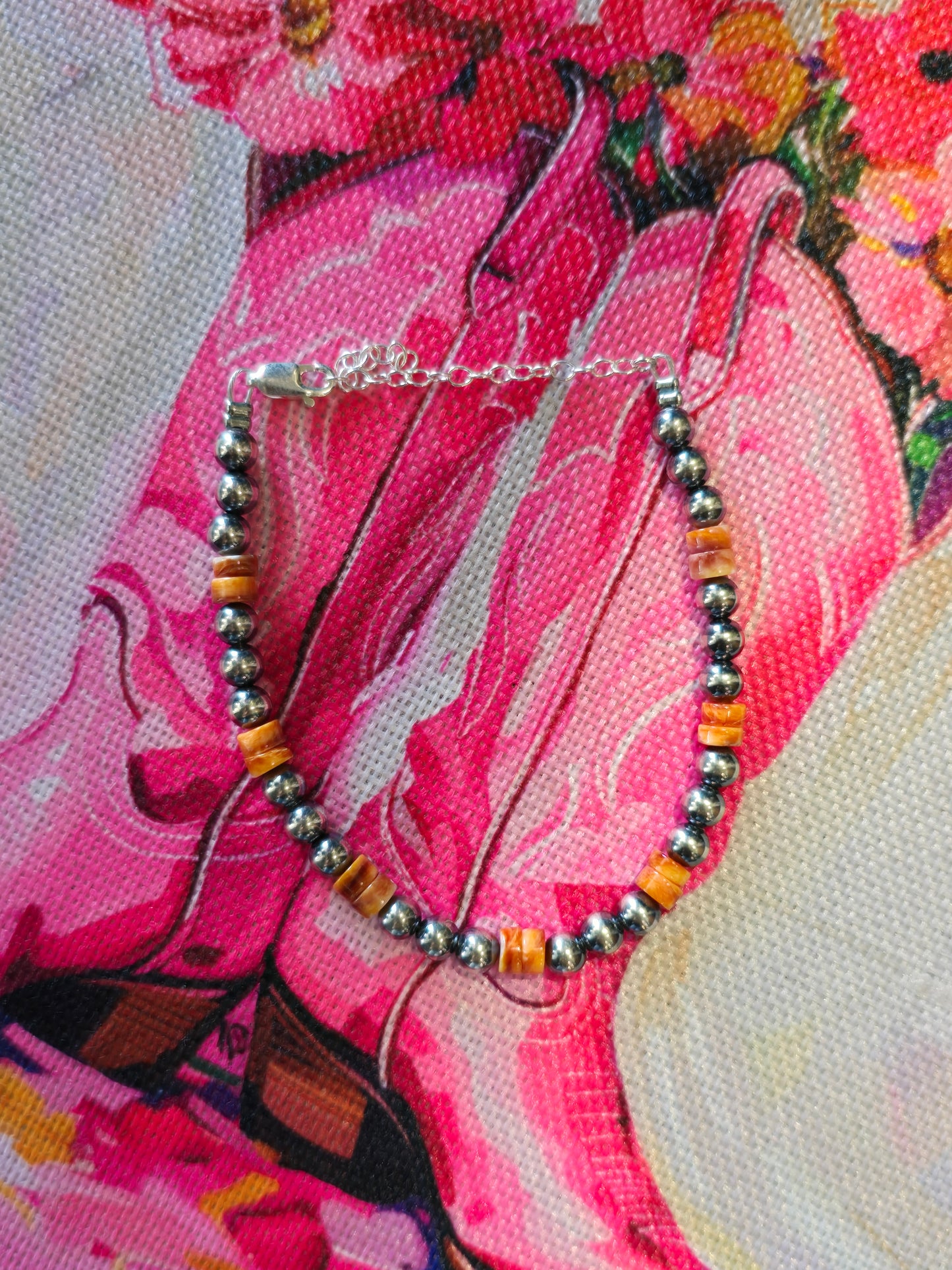 Spiny Heishi & Pearl Bracelet