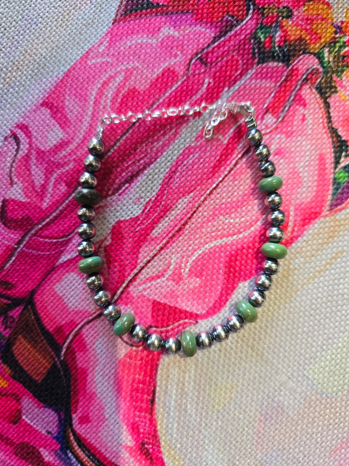 Rondelle Pearl & Turquoise Bracelet