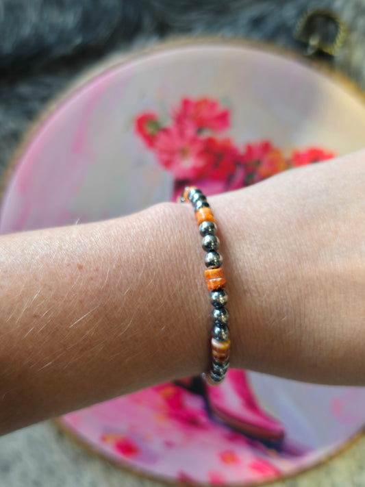 Spiny Heishi & Pearl Bracelet