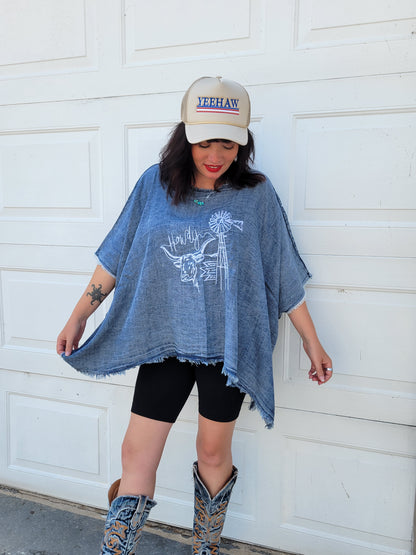 Texas Nights Poncho Top