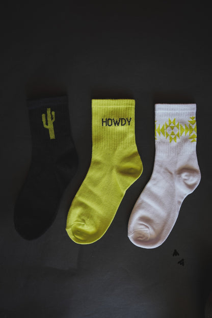 Sock Em Silly Sock Set [cacti neon]