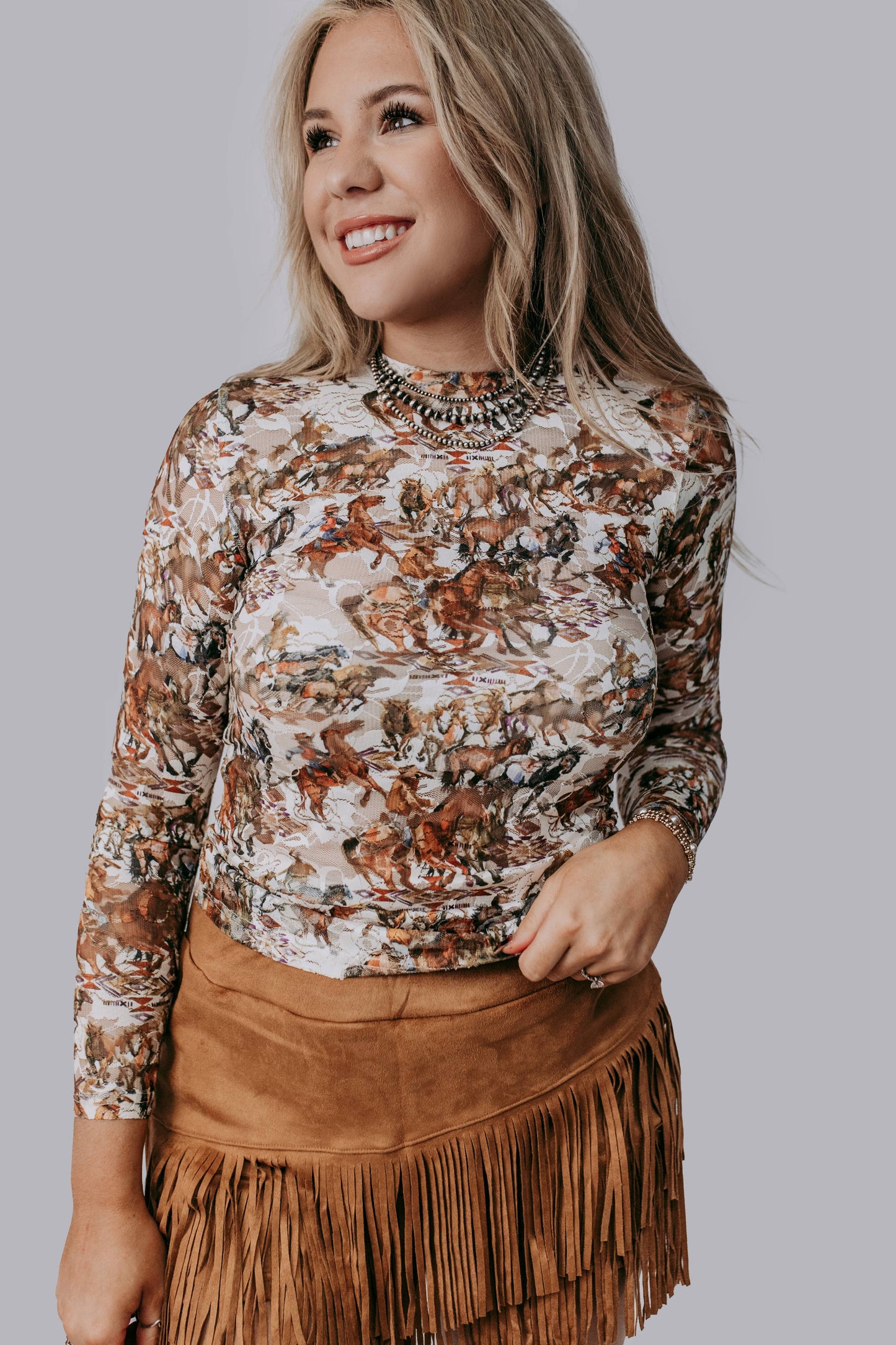 Buckaroo Lace Mesh Top