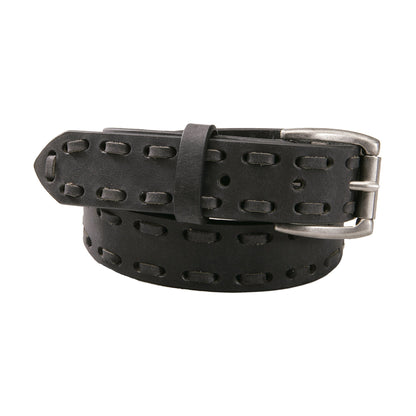 Cinturón con borde con cordones para niños [negro]