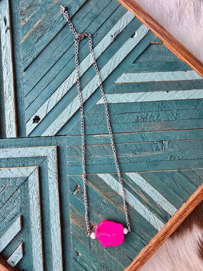 Neon Rose Necklace