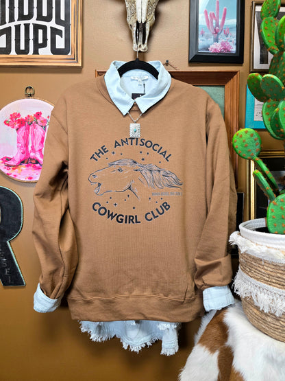Antisocial Cowgirl Crewneck [pecan]