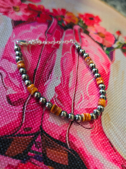 Spiny Heishi & Pearl Bracelet