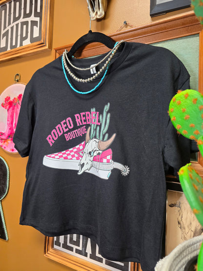 Rodeo Rebel Vans Crop Tee