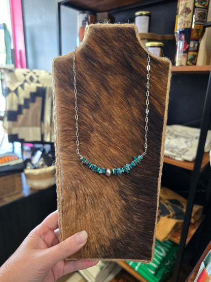 Chipped Turquoise Necklace [blue]