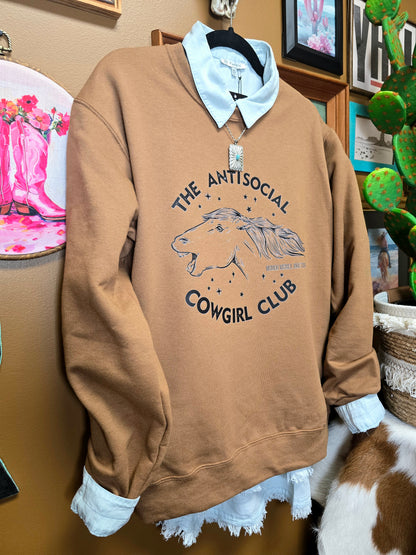 Antisocial Cowgirl Crewneck [pecan]