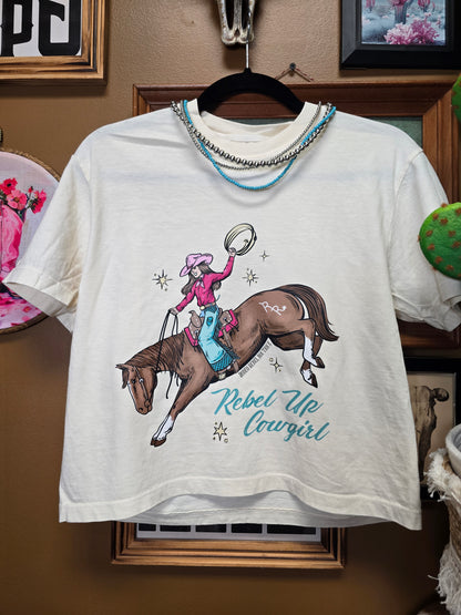 Rebel Up Cowgirl Boxy Tee