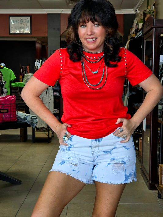 Candy Apple Studded Top