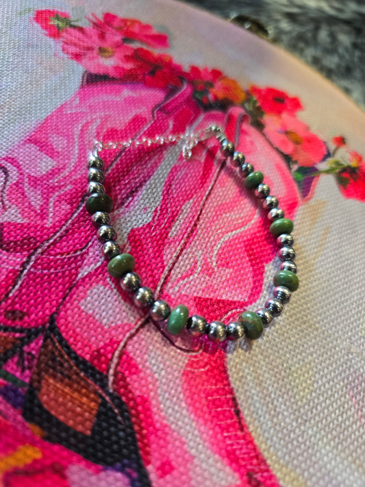 Rondelle Pearl & Turquoise Bracelet