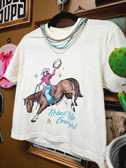 Rebel Up Cowgirl Boxy Tee
