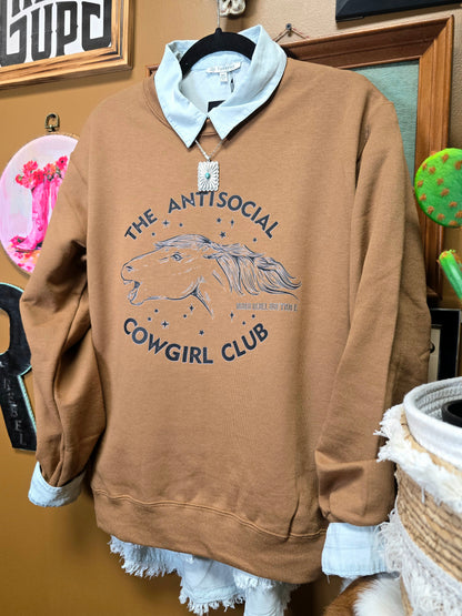 Antisocial Cowgirl Crewneck [pecan]