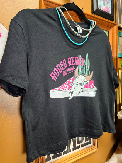 Rodeo Rebel Vans Crop Tee