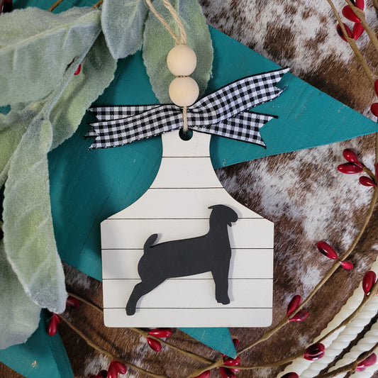 Goat Ear Tag Ornament
