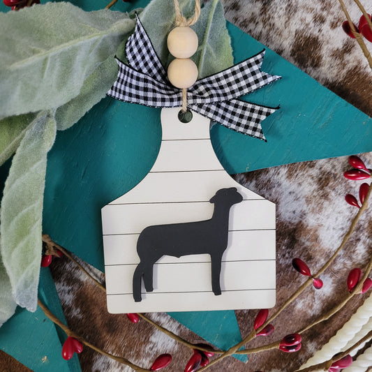 Lamb Ear Tag Ornament
