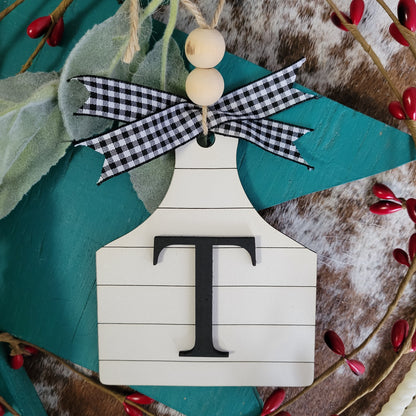 Initial Ear Tag Ornaments